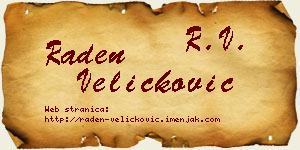 Raden Veličković vizit kartica